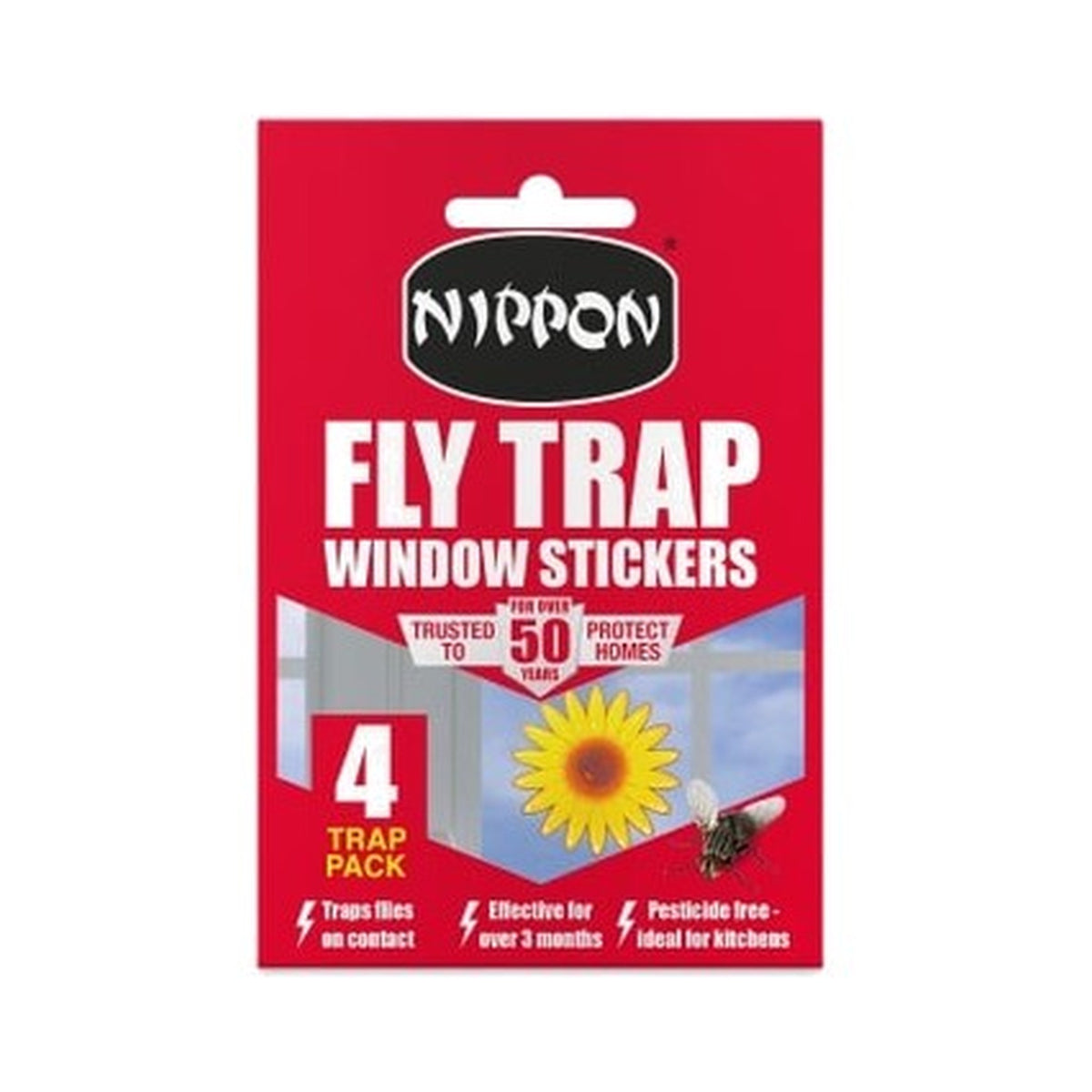 Nippon Sunflower Fly Trap Window Stickers, Pack of 4