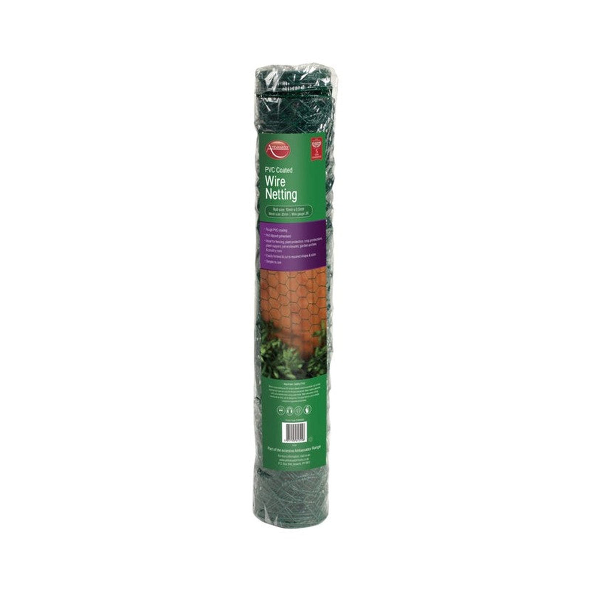 Ambassador PVC Coated Wire Netting, 13mm Mesh, 0.5m x 10m