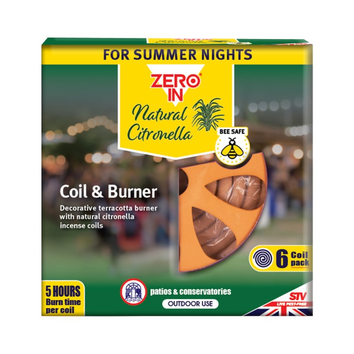 Zero In Citronella Burner with Coils, Pack of 6