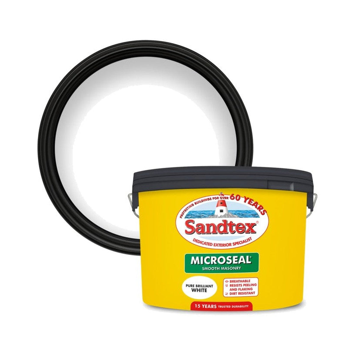 Sandtex Smooth Masonry Paint, Pure Brilliant White, 10L