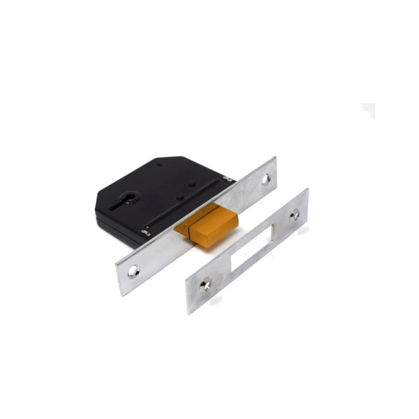 Yale Essentials 3 Lever Mortice Deadlock, Chrome, 64mm