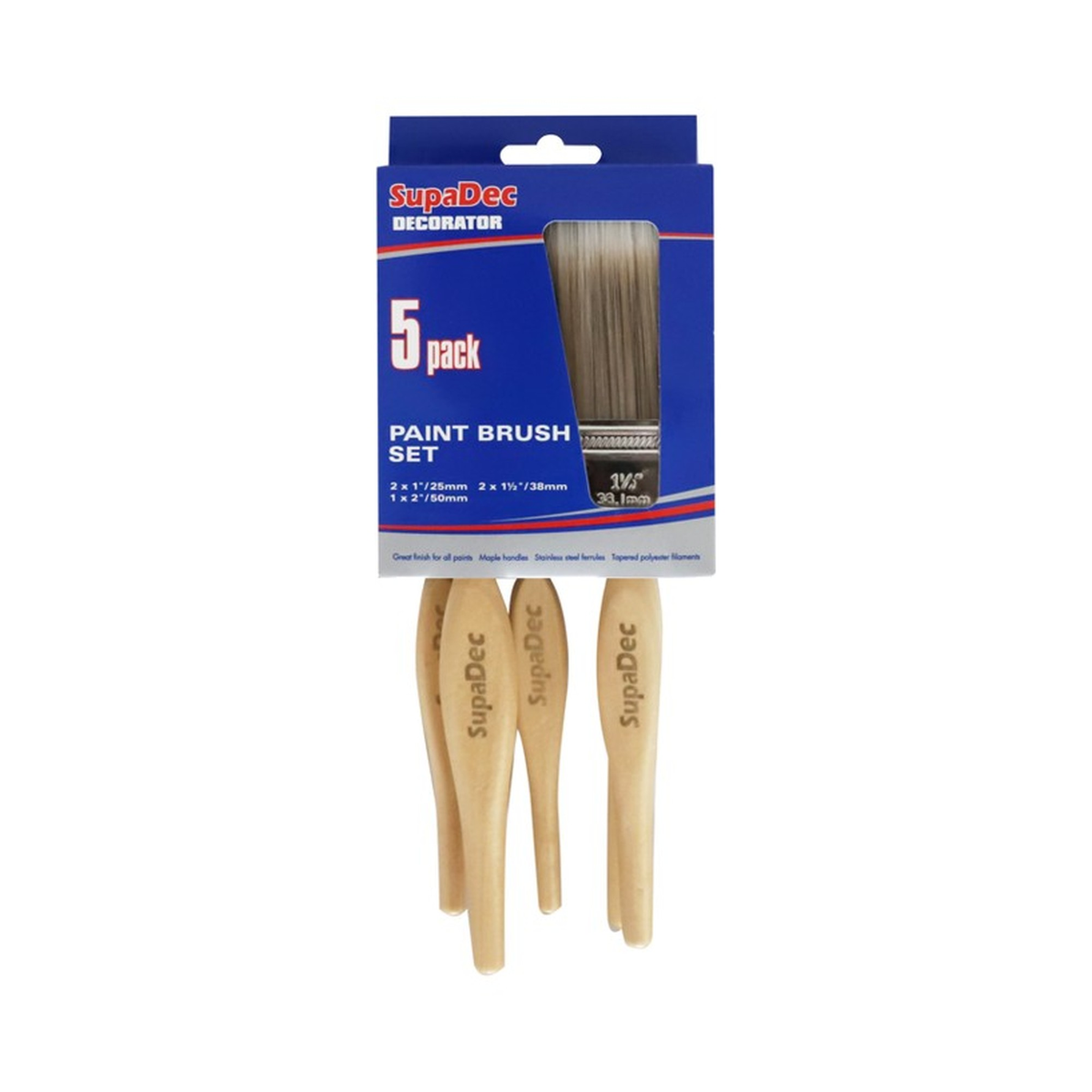SupaDec Paint Brush Set, Pack of 5