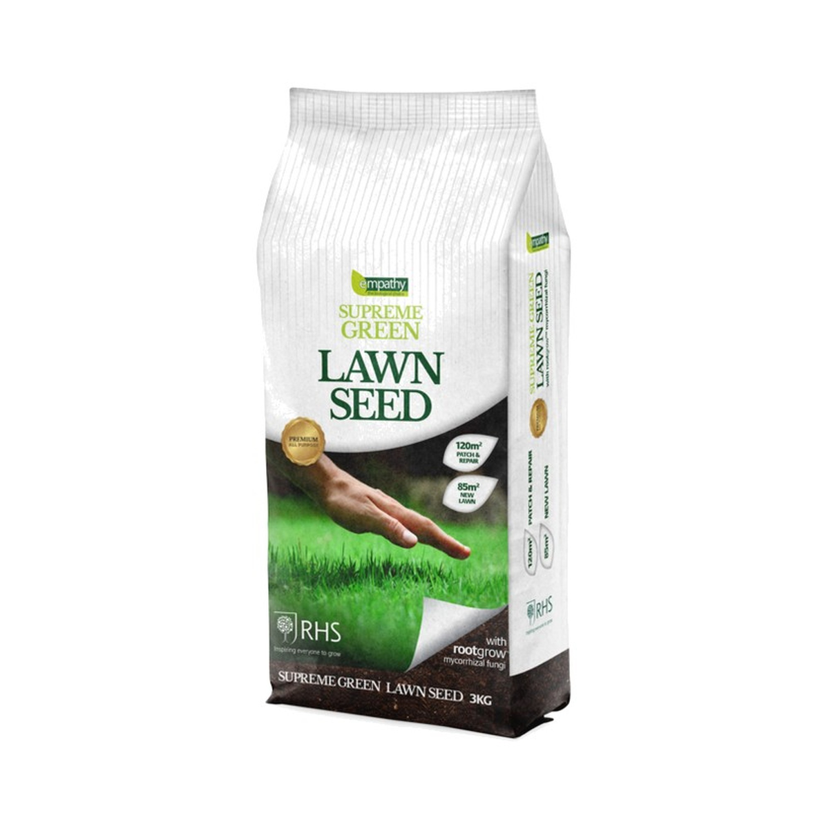 Empathy RHS Supreme Green Lawn Seed with Rootgrow, 3kg