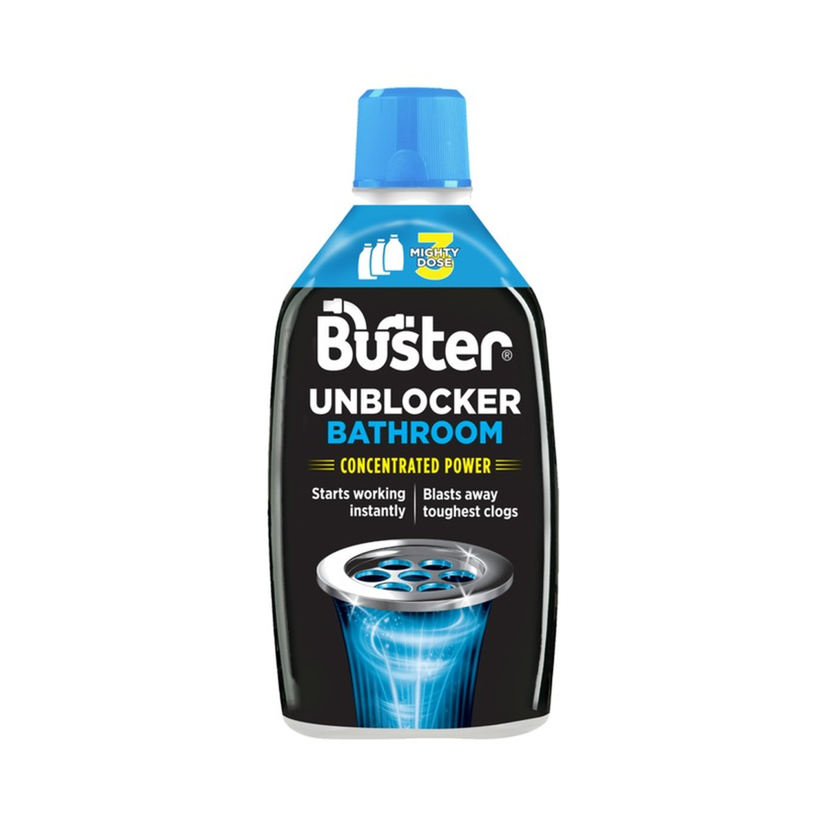 Buster Bathroom Plughole Unblocker Gel - 900ml, 3 Doses