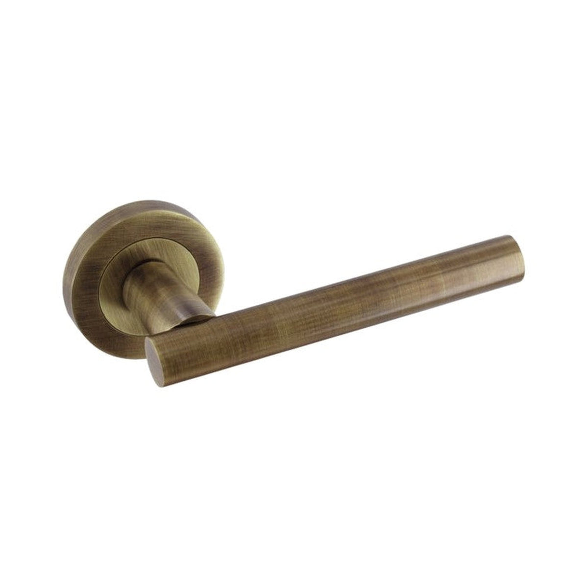 Smiths Architectural T-Bar Lever on Rose Door Handle, Antique Brass