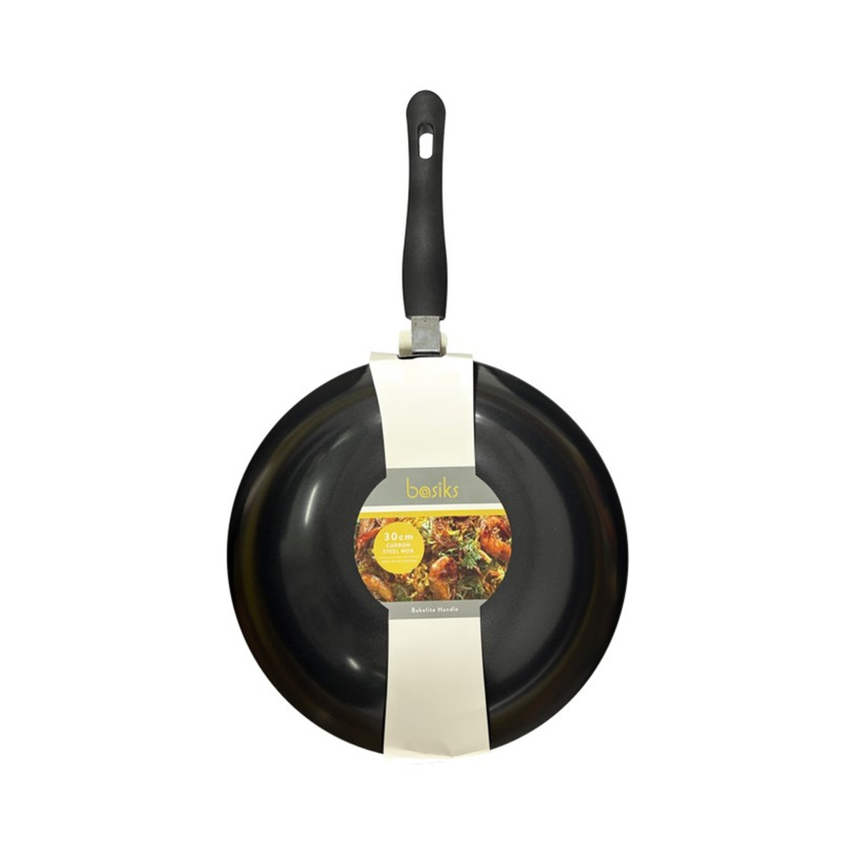 Basiks Carbon Steel Wok Frypan, 30cm