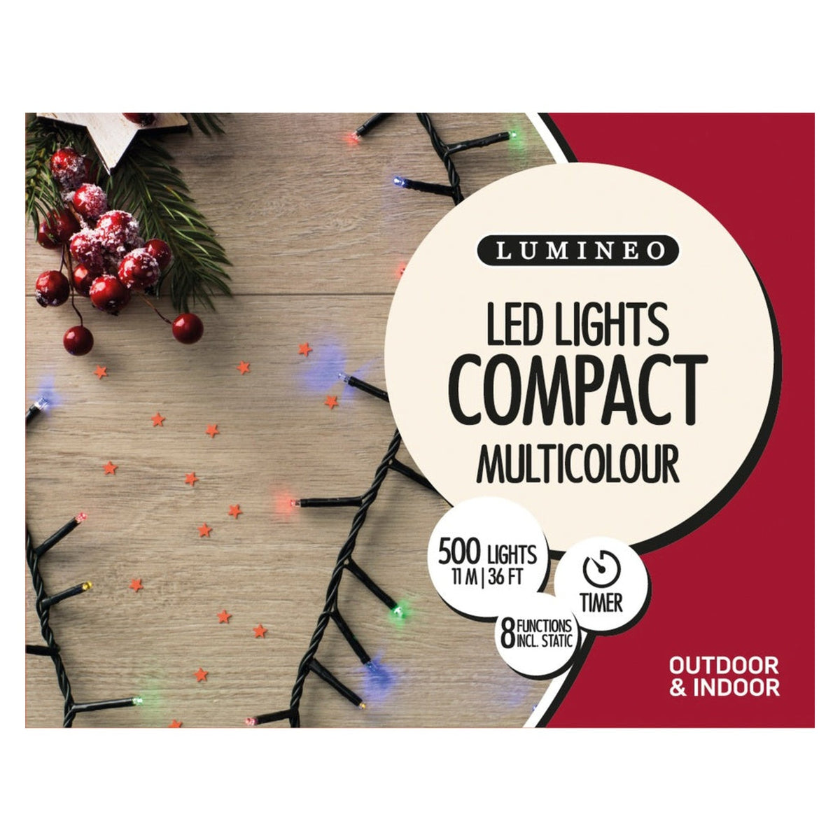 500 LED Compact Twinkle Lights - Multi/Green, view 2