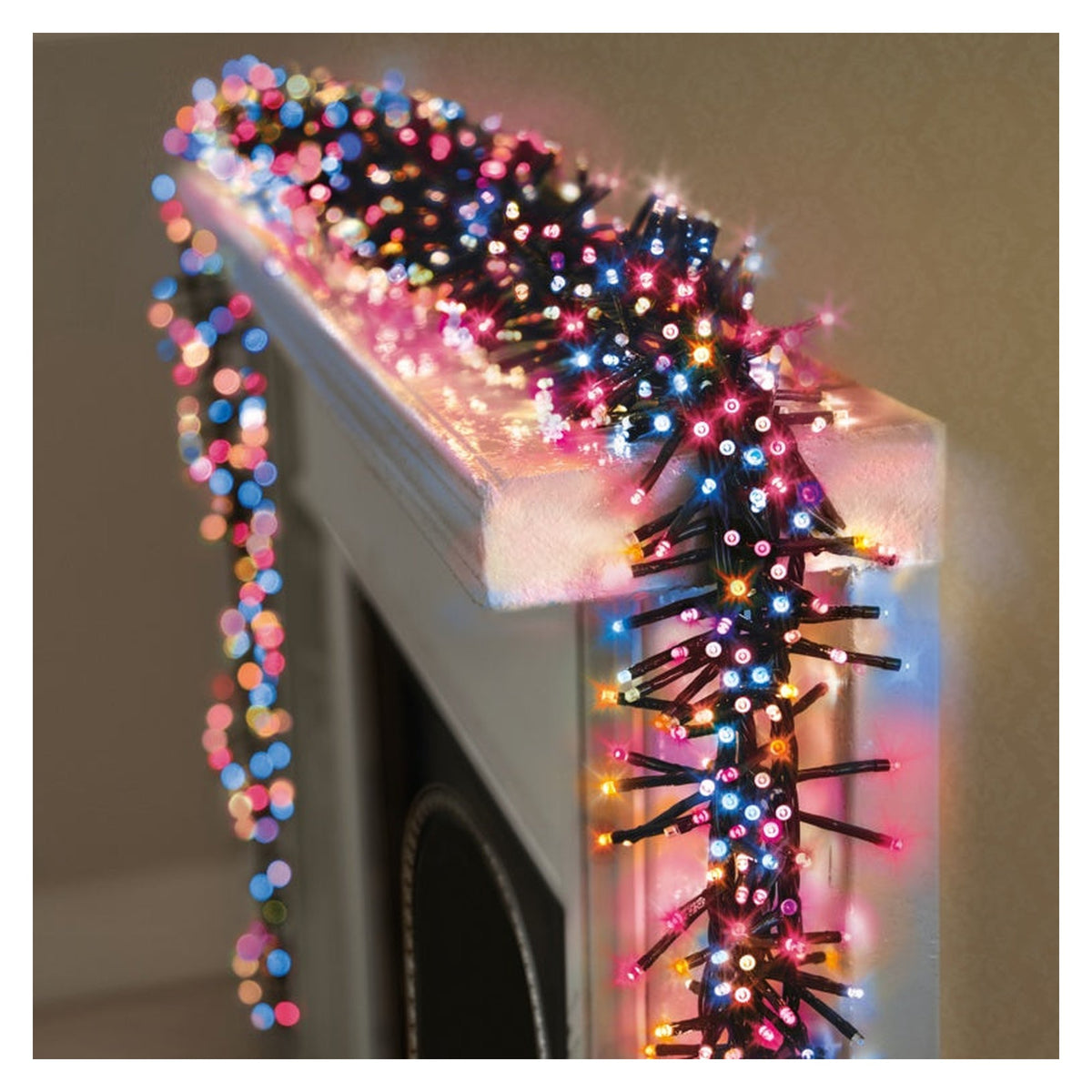 5000 LED Multi Action Cluster Brights With Timer - Rainbow /Green Cable