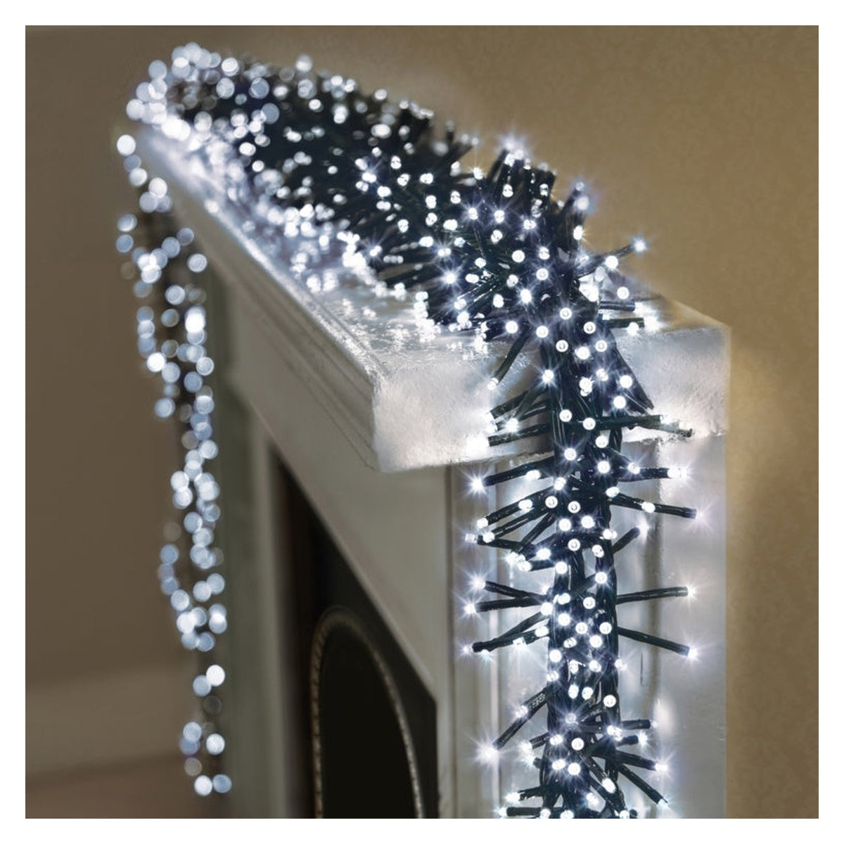 5000 LED Multi Action Cluster Brights With Timer - White /Green Cable, view 2
