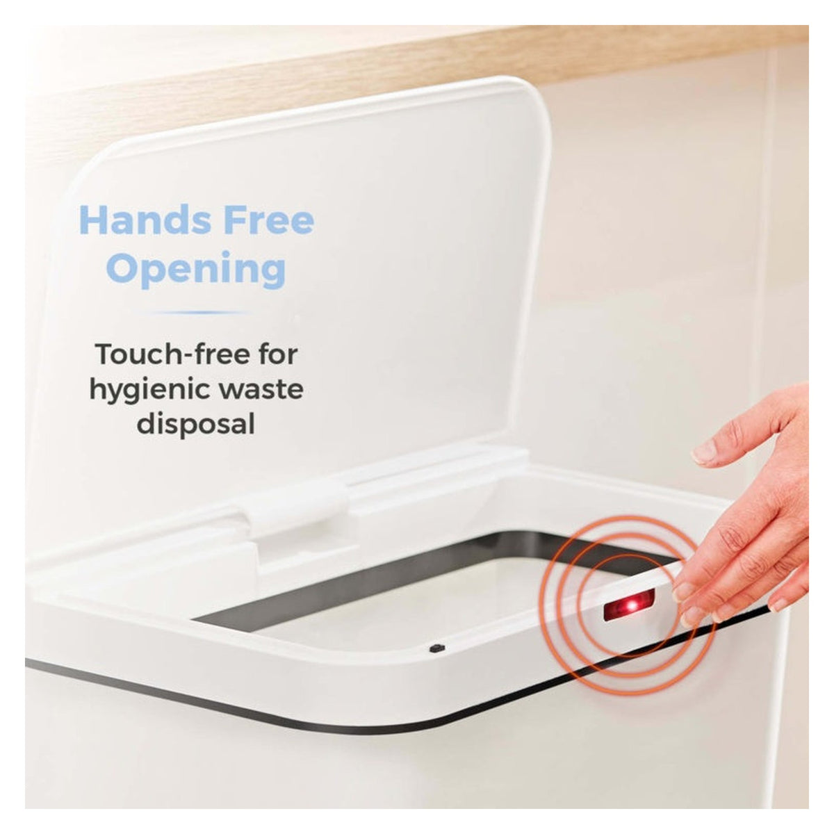 50L Rectangular Sensor Bin - White, view 6