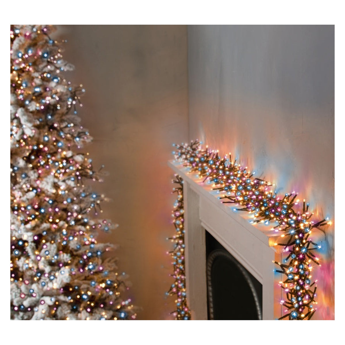 720 LED Multi Action Cluster Brights With Timer - Rainbow/Green Cable, view 2