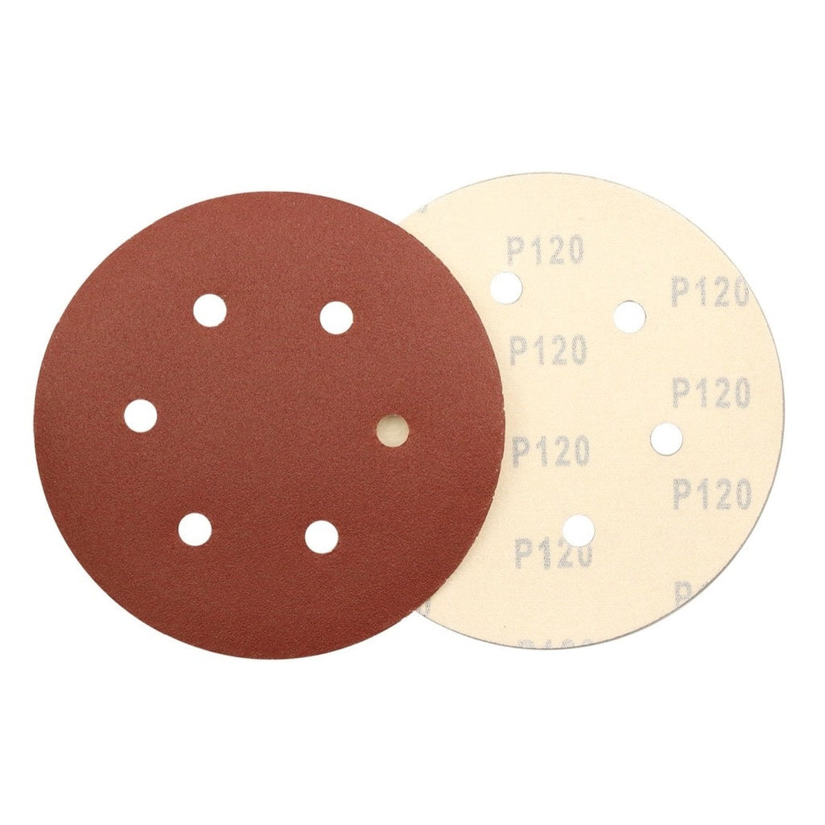Abracs 150mm hook and loop 120 grit sanding discs pack of 10, view 2