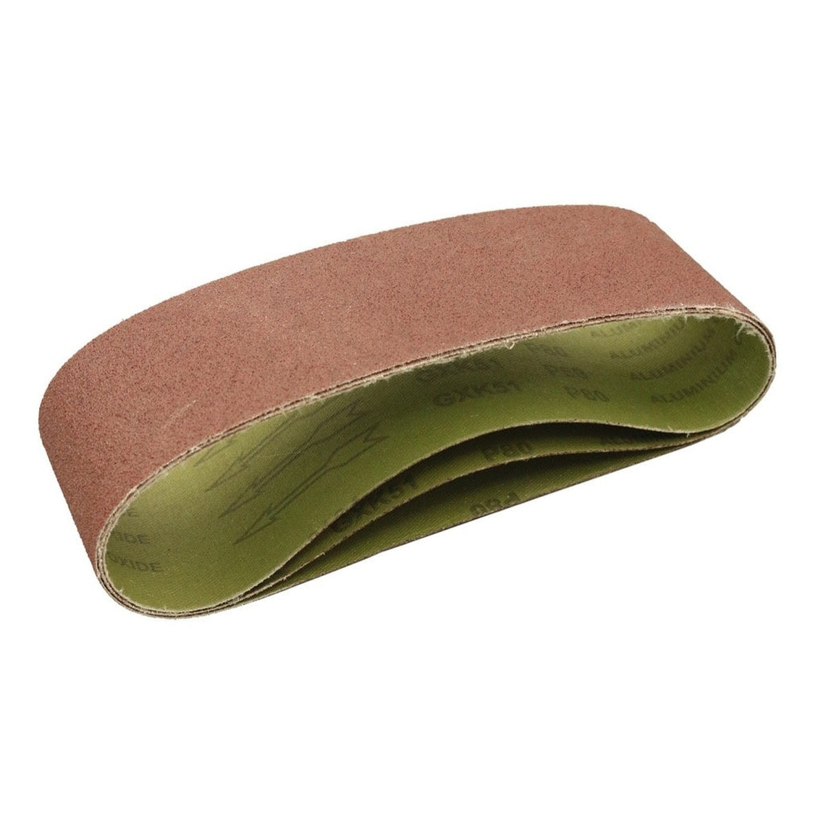 Abracs aluminium oxide sanding belt, 75 x 457mm, 80 grit, view 2
