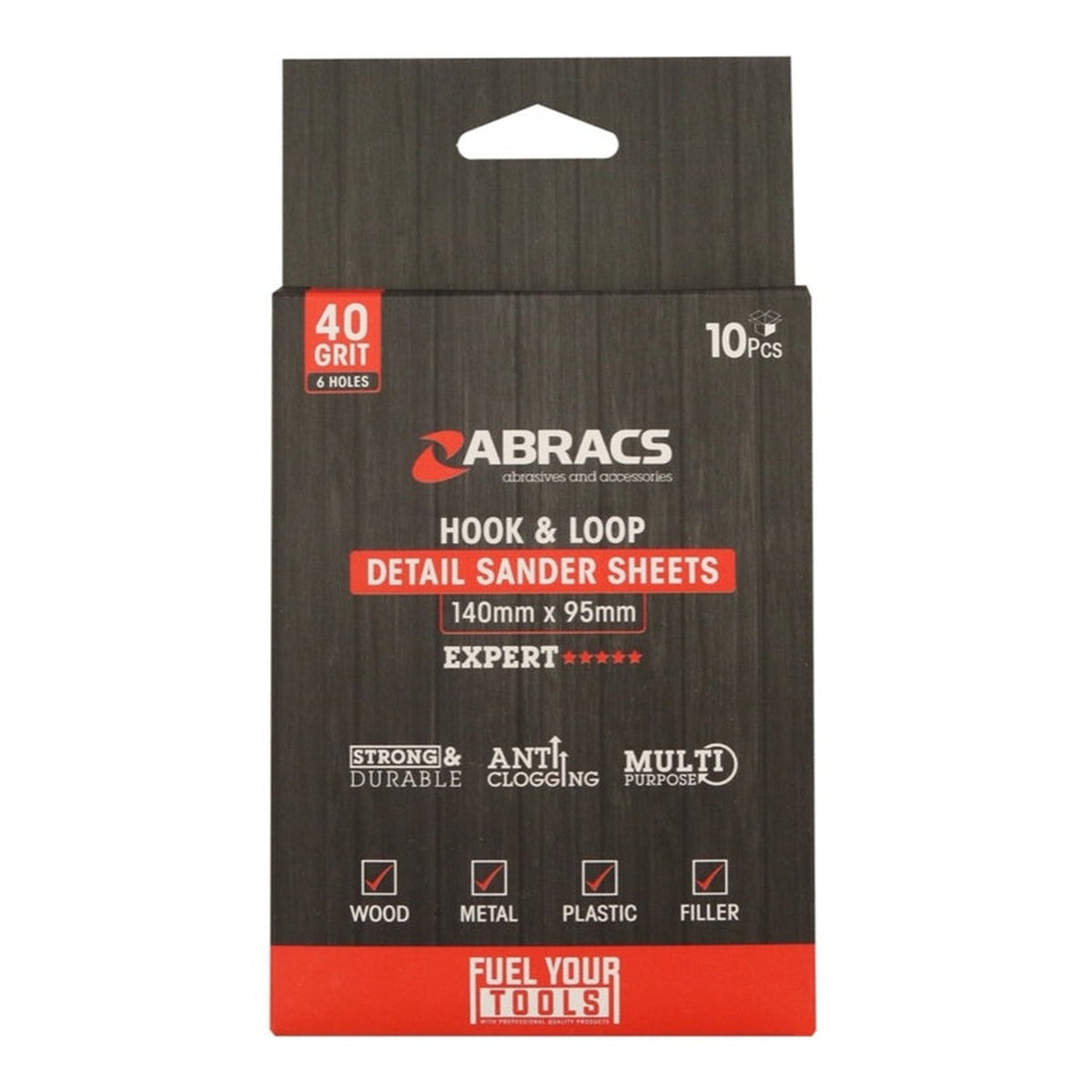 Abracs 95 x 140mm 40 grit hook and loop sanding sheets