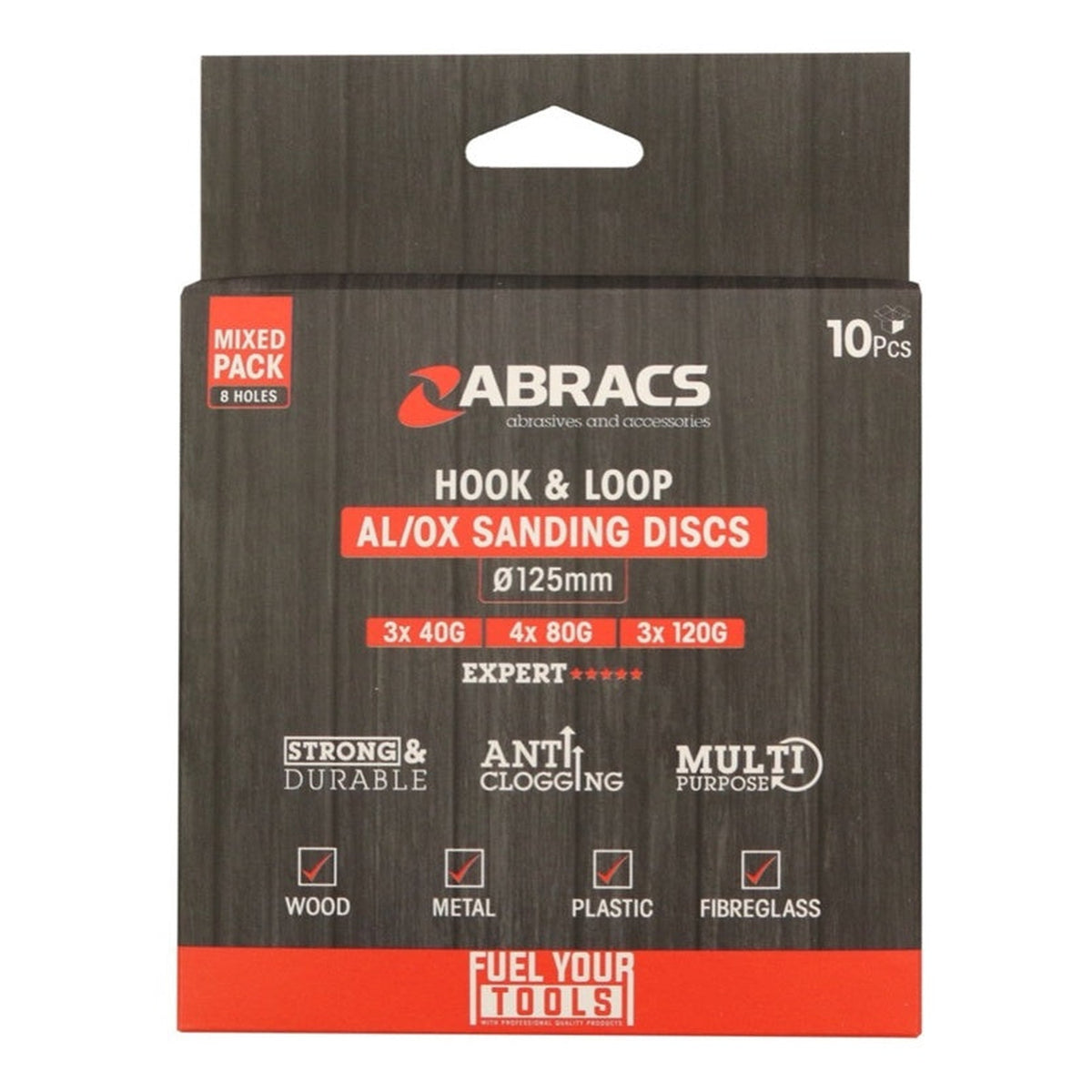 Abracs hook and loop sanding discs, pack of 10