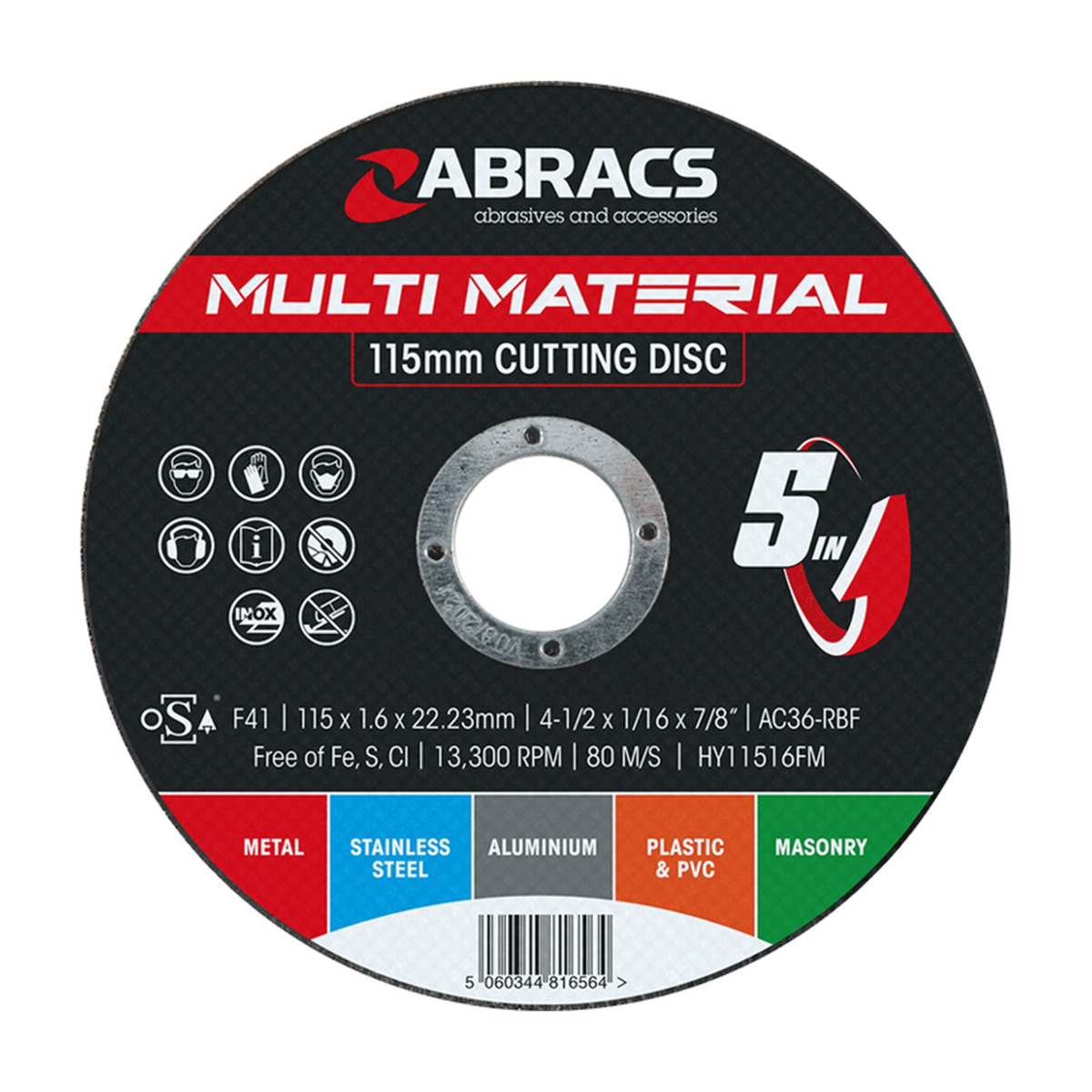 Abracs Hybrid 5 in 1 115mm cutting disc