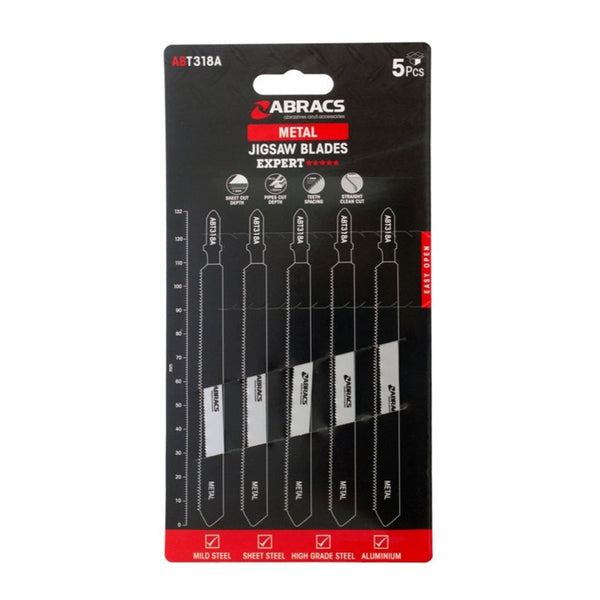 Pack of 5 Abracs 132mm jigsaw blades for metal