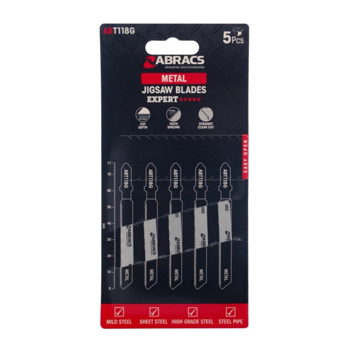 Abracs jigsaw blades for metal pack of 5