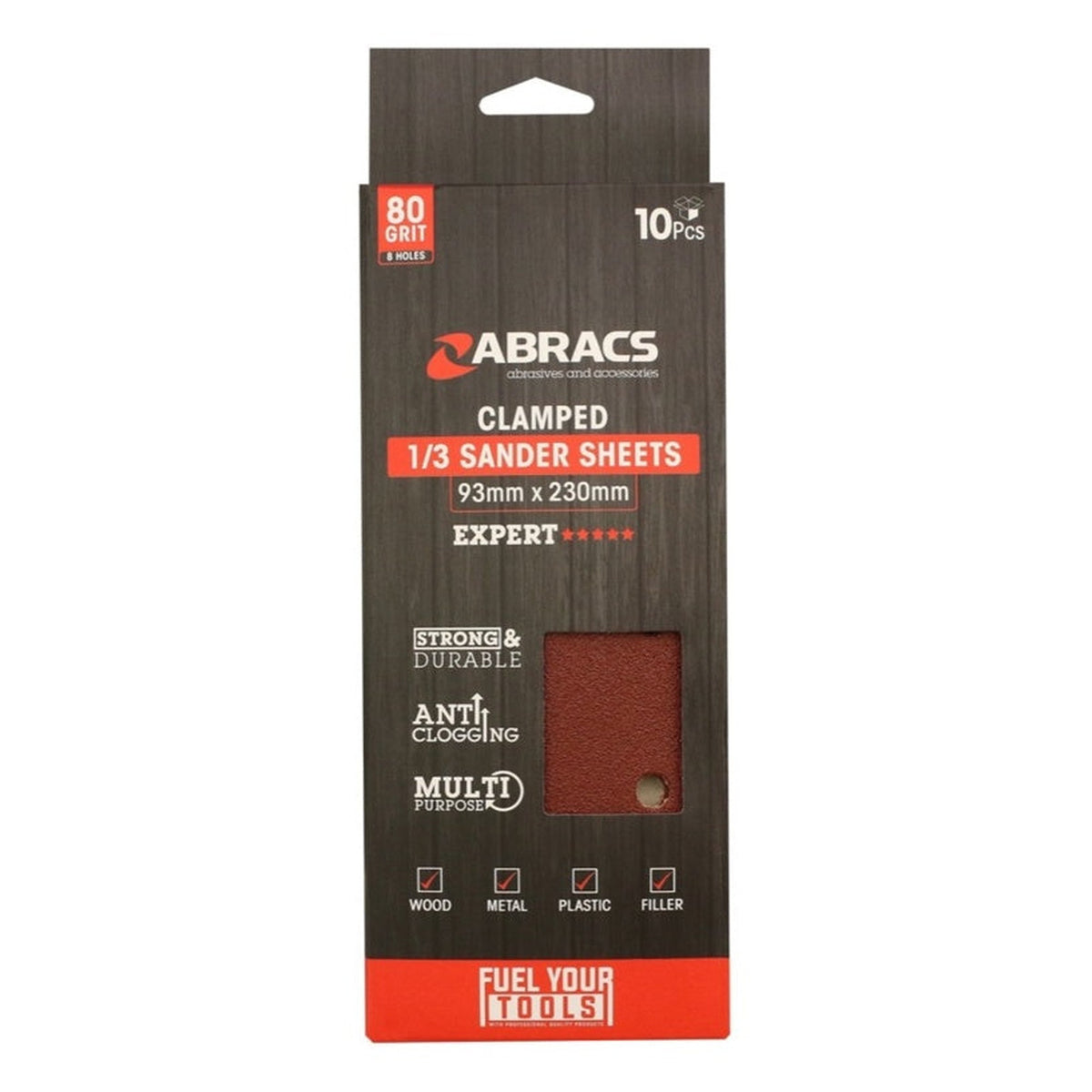 Abracs 93 x 230mm 80 grit orbital sander sheets