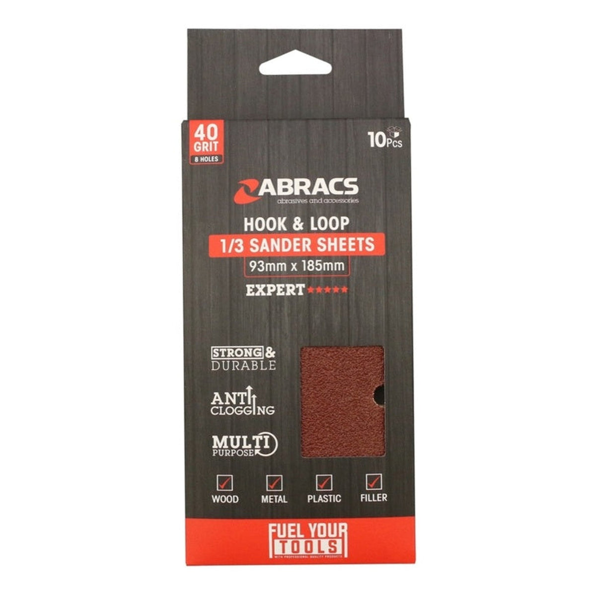 Abracs 93 x 185mm 40 grit orbital sander sheets