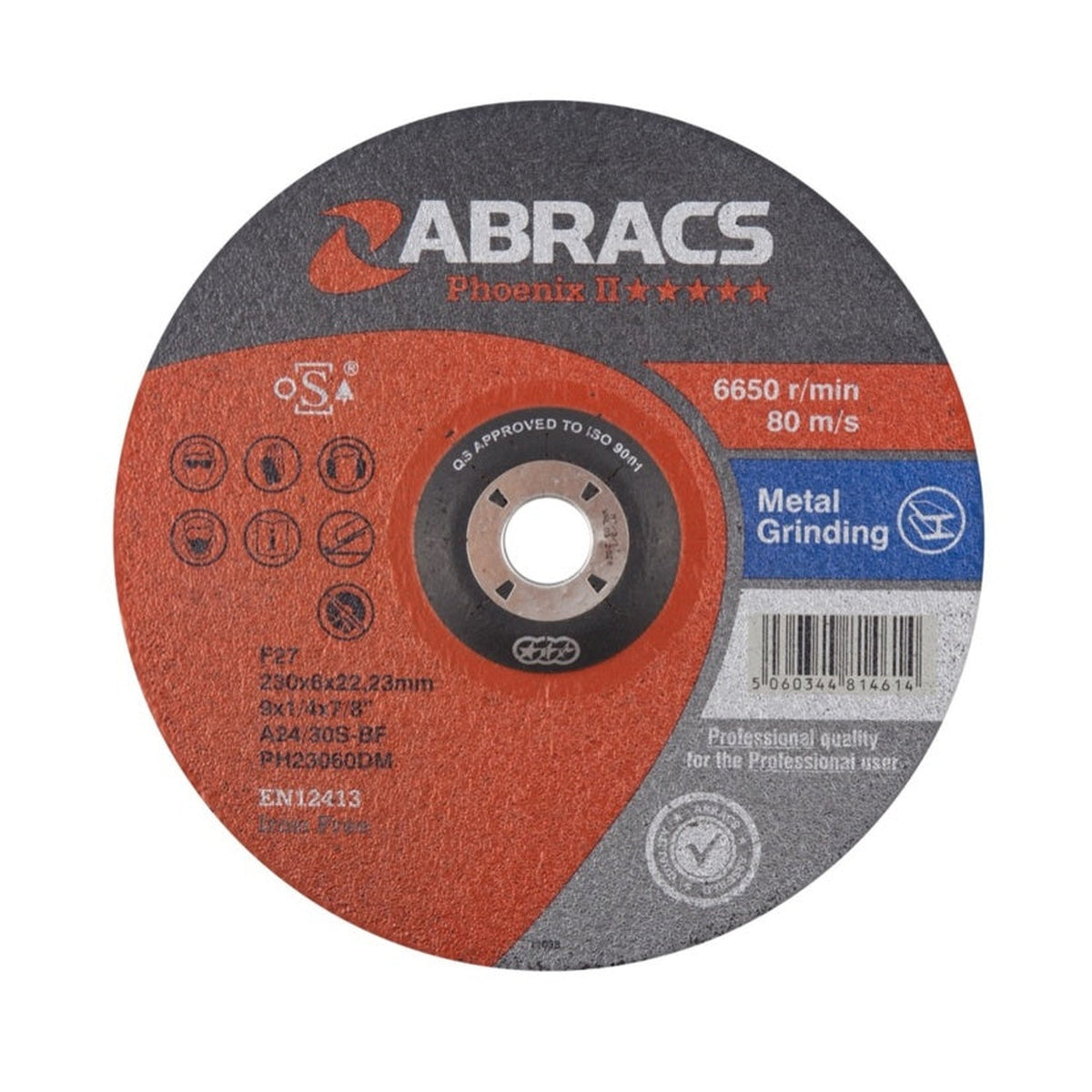 Abracs Phoenix 230mm flat metal grinding disc