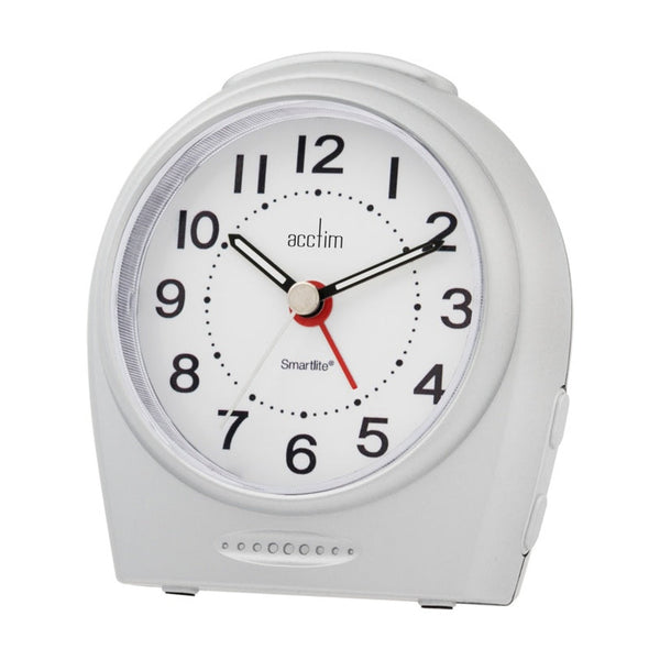 Acctim Astoria silver silent sweep alarm clock