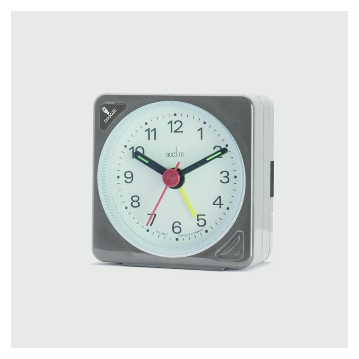 Acctim Ingot Crescendo alarm clock in grey, view 2