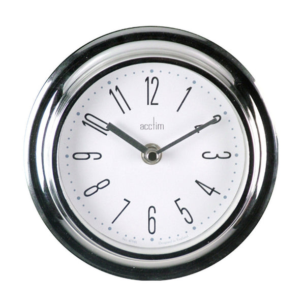 Acctim Riva chrome wall clock with Arabic dial
