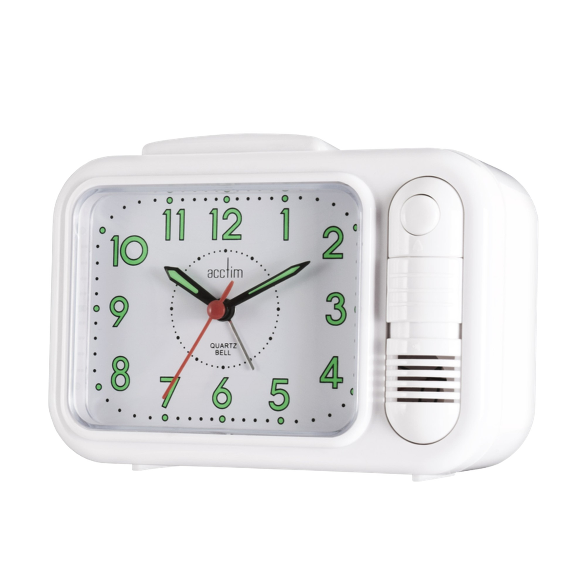 Acctim Sonnet white bell alarm clock, view 2