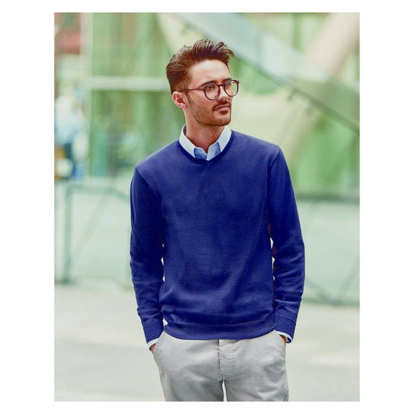 Acylic Cotton Lightweight V-Neck Jumper - XS