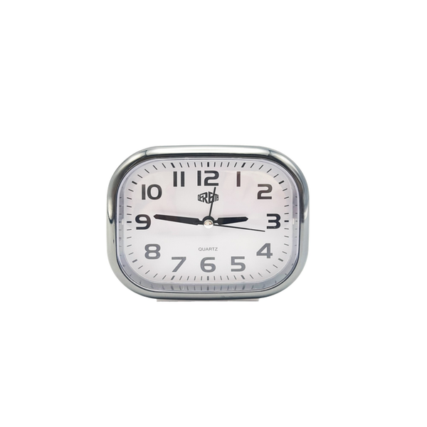 Alarm Clock - White/Silver Frame