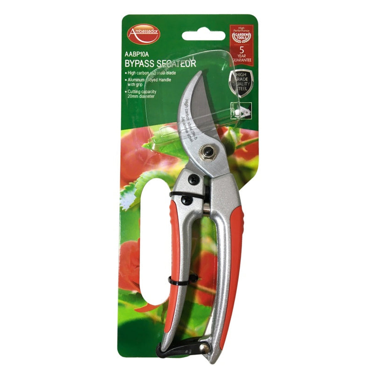 Ambassador bypass secateurs with soft grip handles