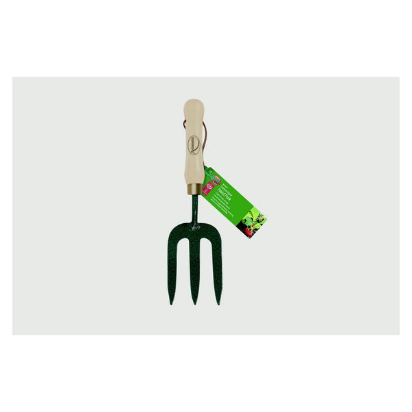 Ambassador carbon steel hand fork with wooden handle
