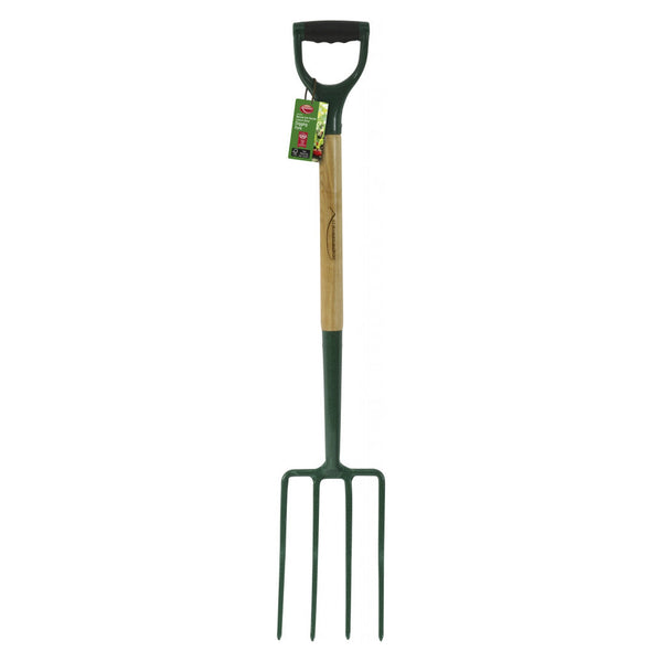Ambassador carbon steel digging fork with ash handle