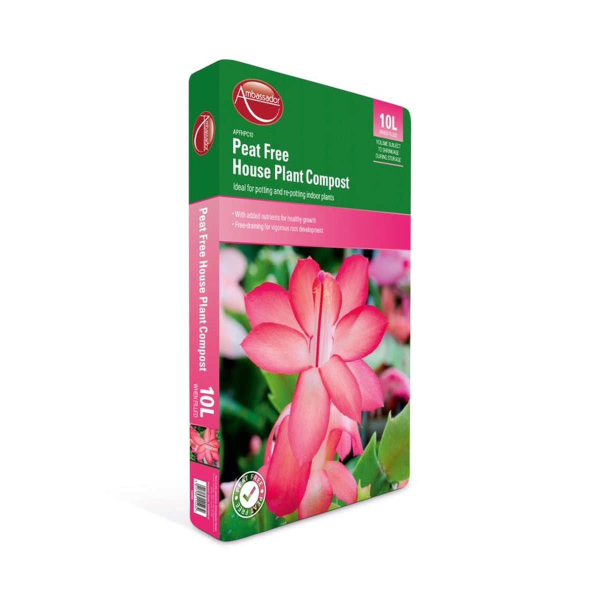 Ambassador peat free house plant compost 10L bag