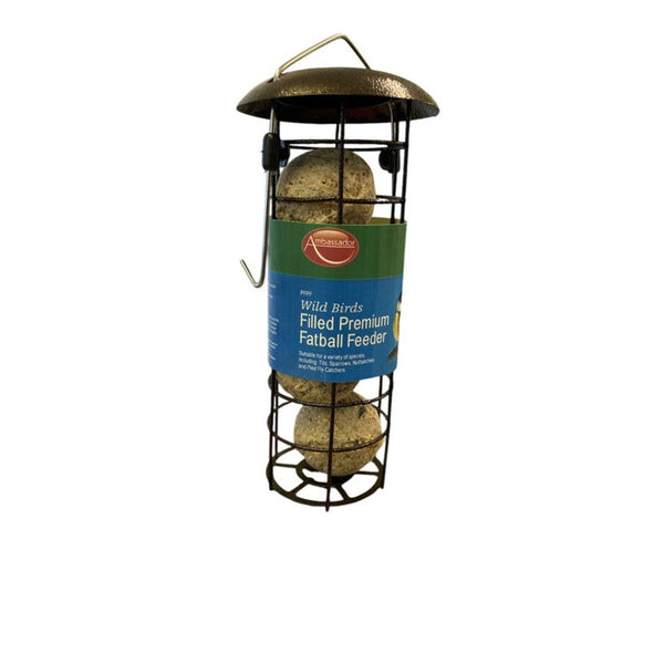 Ambassador pre filled metal fat ball bird feeder