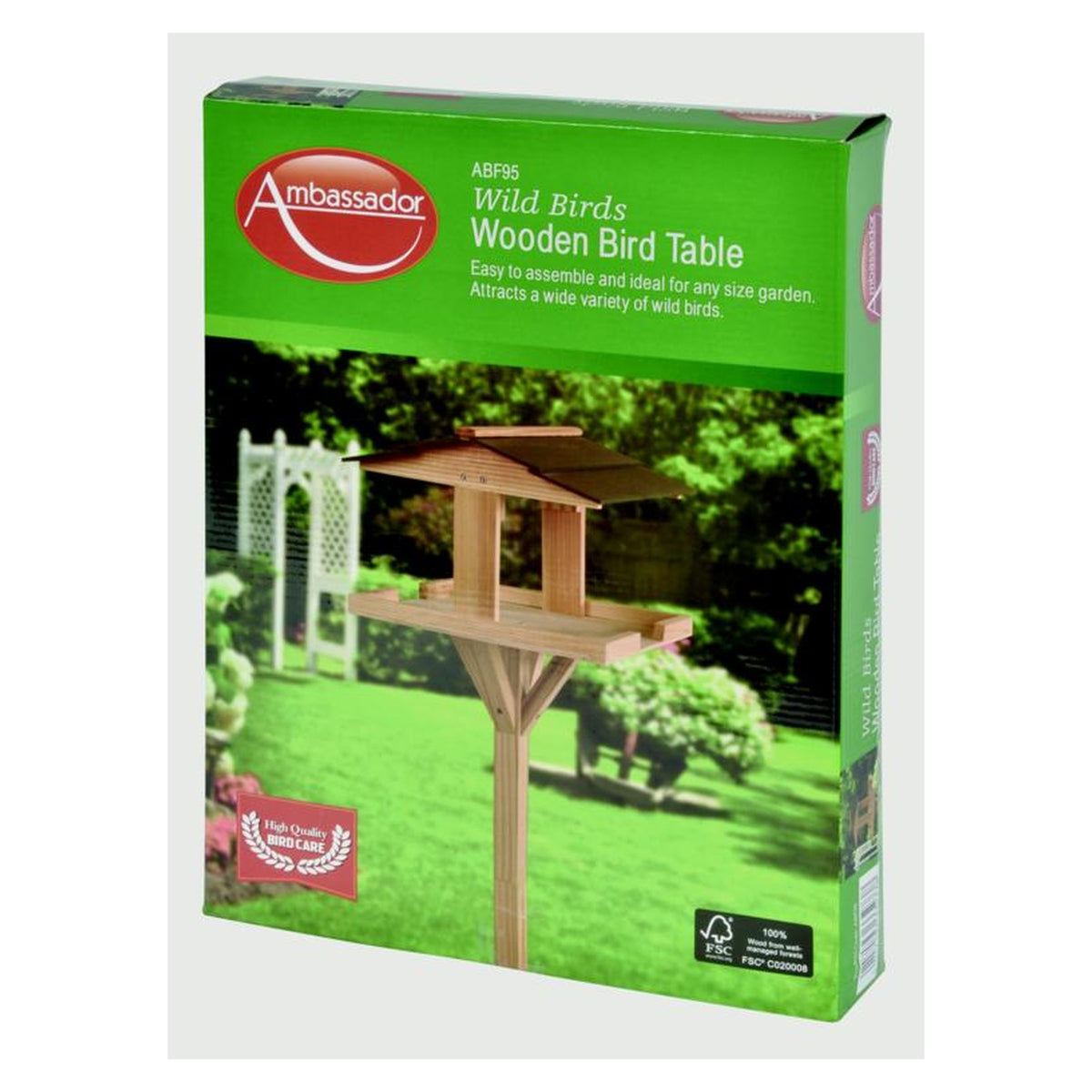 Ambassador wooden bird table, view 2