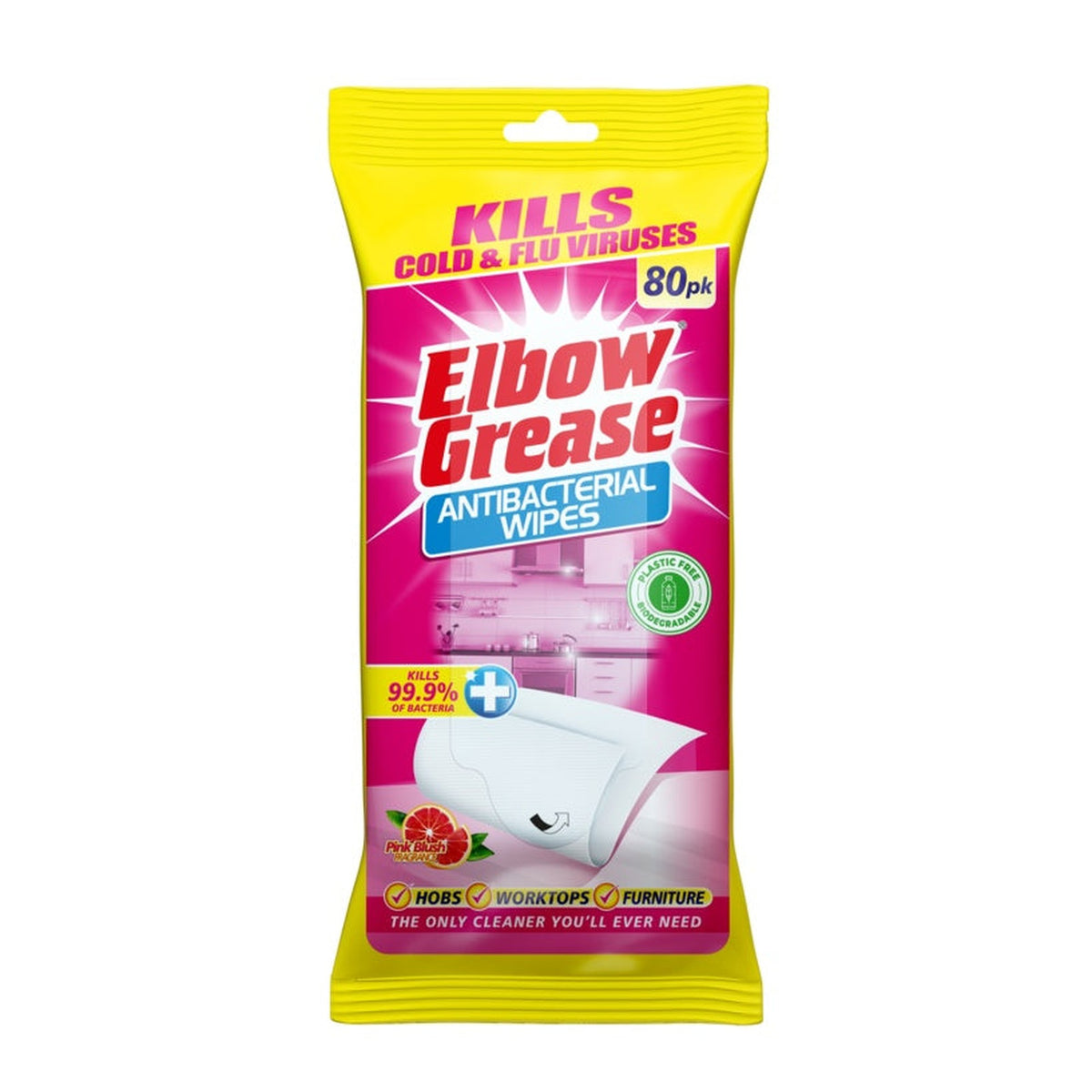 Antibacterial Wipes Pink Blush - Pack 80