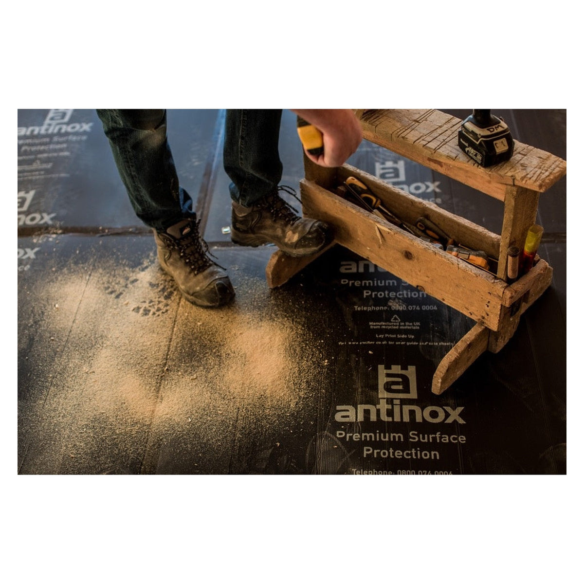 Antinox black recycled protection board 2.4m x 1.2m, view 2