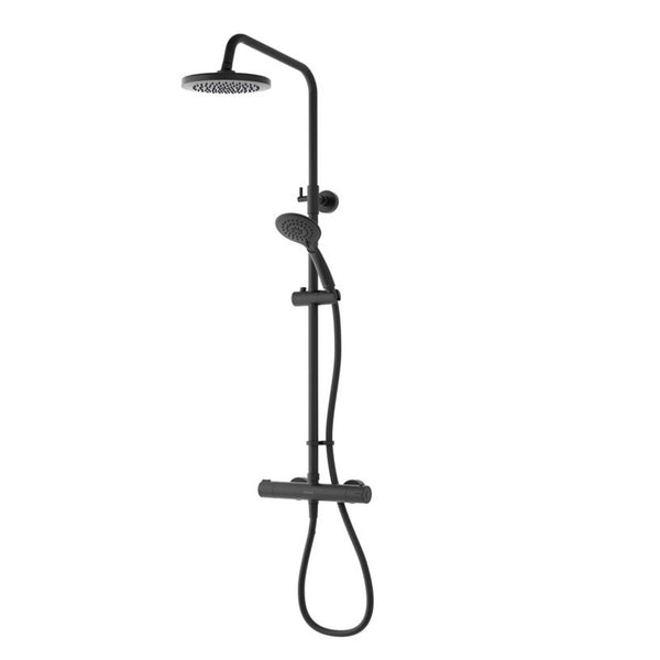 Aqualisa round bar valve dual mixer shower in matt black