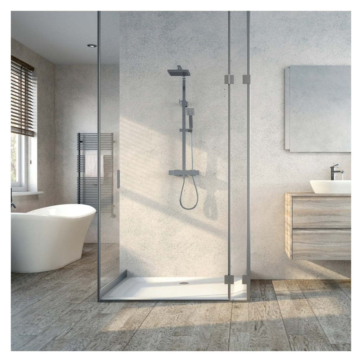 Aqualisa square valve dual mixer shower in chrome, view 2