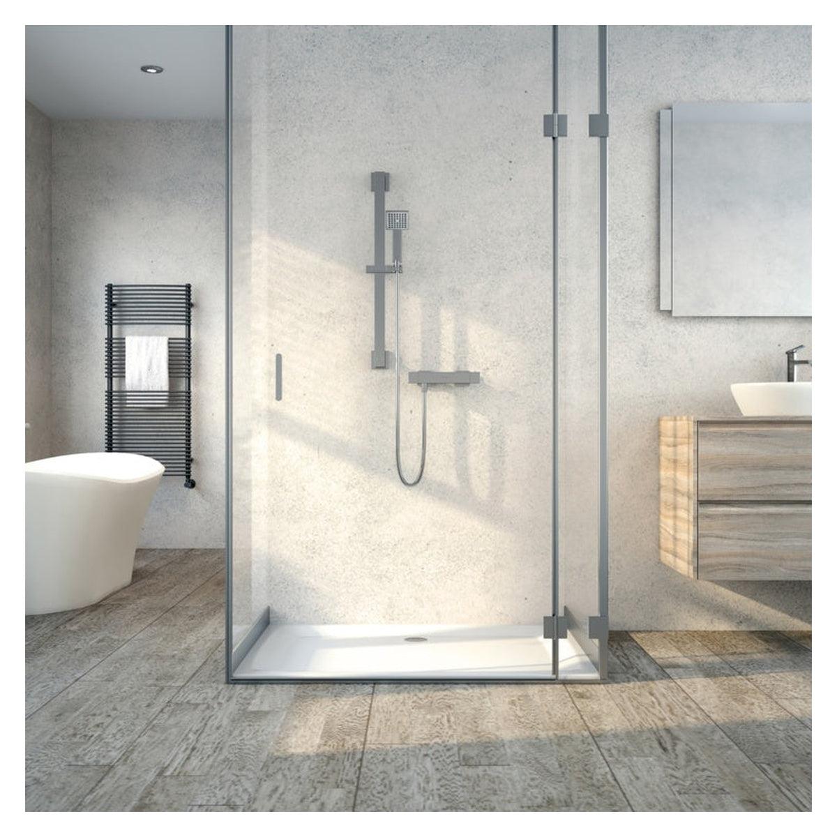 Aqualisa chrome square valve mixer shower, view 2