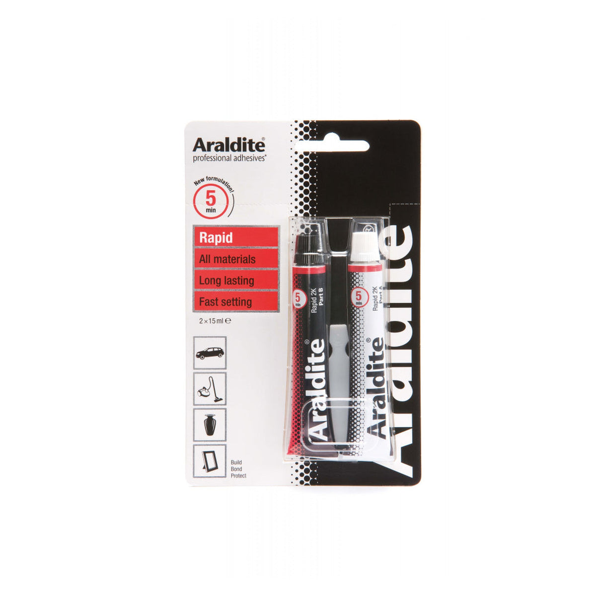 Araldite Rapid 2 x 15ml adhesive tubes