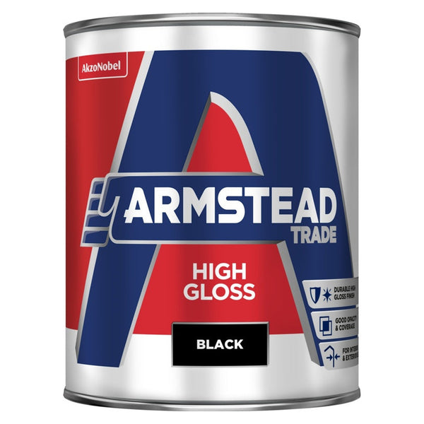 Armstead Trade high gloss paint 5L tin in black