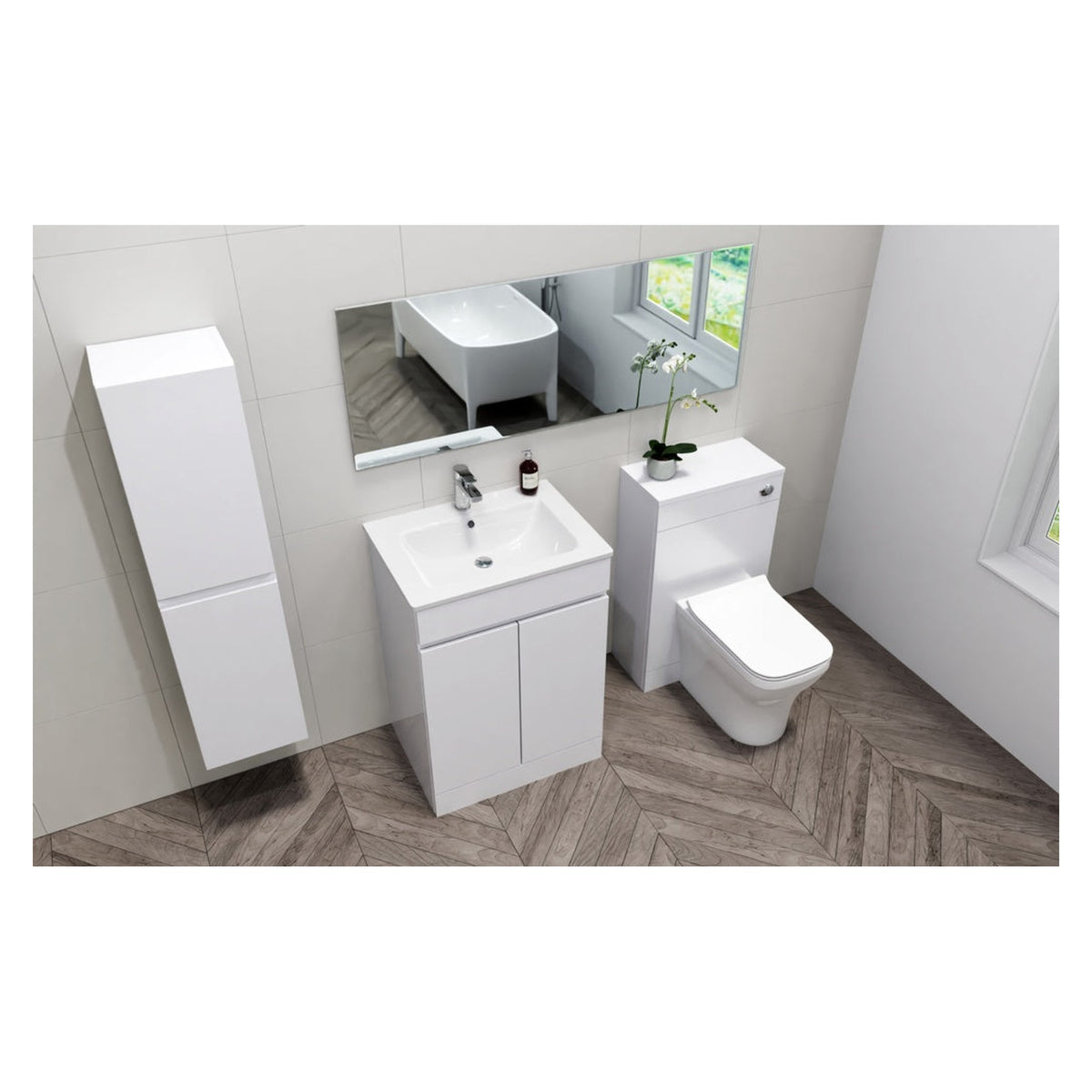 Atlantis 1200mm tall PVC bathroom unit, view 2