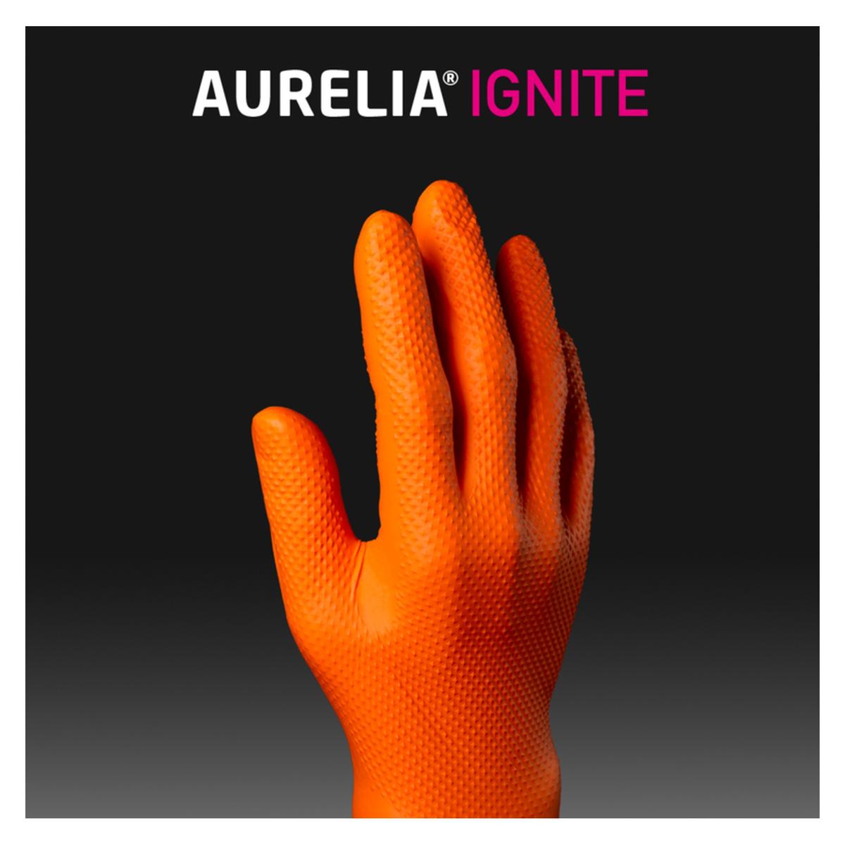 Aurelia Ignite orange nitrile gloves, X large