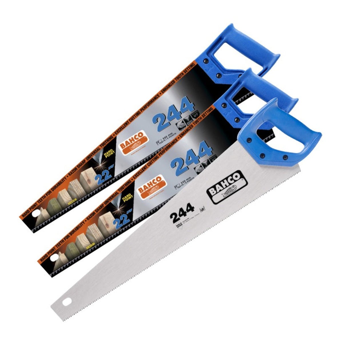 Bahco 244 22 inch handsaw multipack of three
