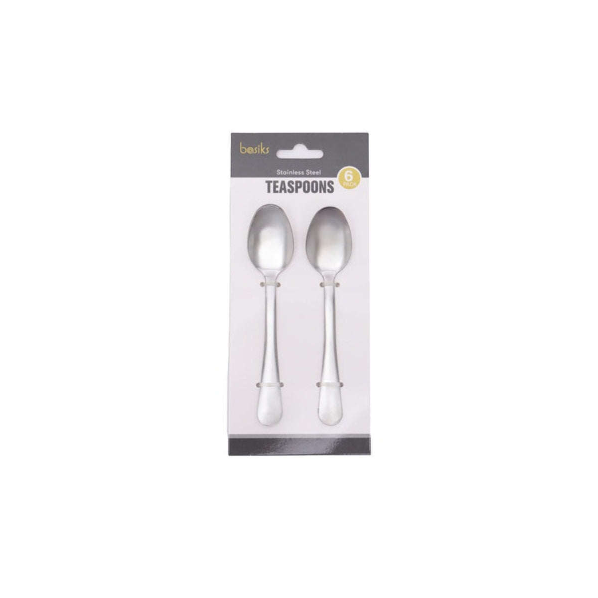 Basiks set of 6 stainless steel teaspoons