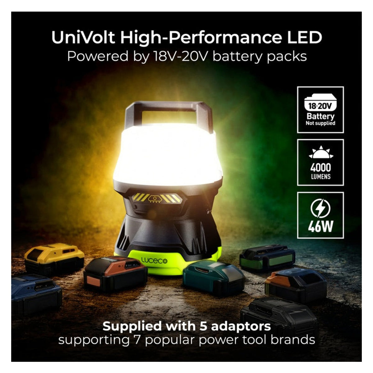 Battery Area Worklight 6500k - 4000lm, view 2
