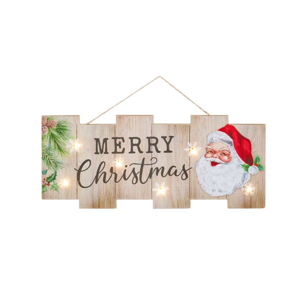 Battery Operated Santa Plaque - 48 X 21cm